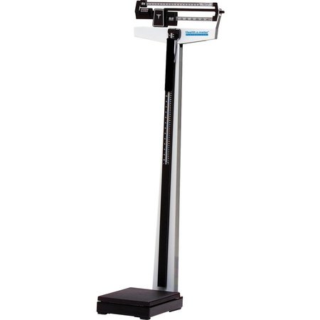 HEALTH-O-METER Scale, w/ Height Rod, 20-1/4"x10-3/8"x57-1/2", Black/Silver HHM402KL